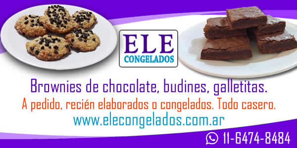 Ele Congelados. Brownies de chocolate, budines, cookies.