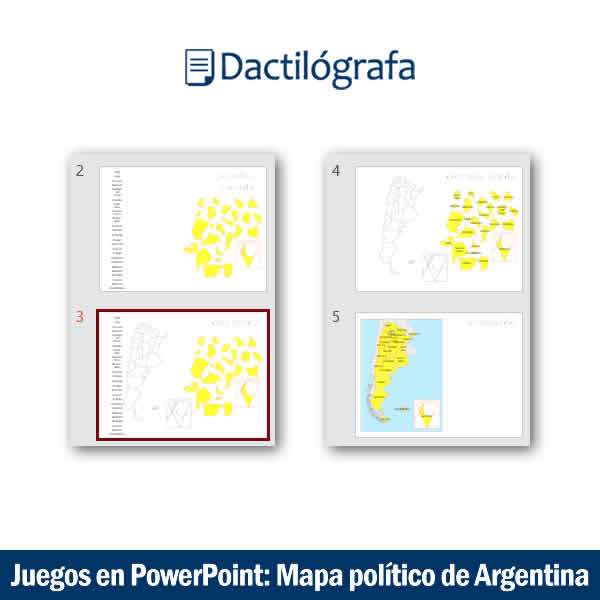 juego: mapa de argentina encastrable en PowerPoint