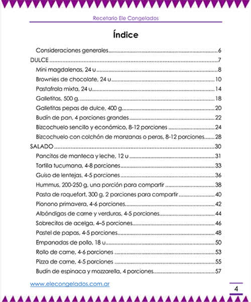 recetario ele congelados, índice 1