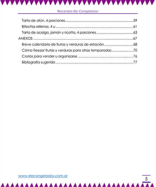 recetario ele congelados, índice 2